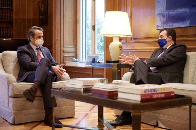 Μητσοτάκης σε Σχοινά: Να πιέσουμε τις φαρμακευτικές εταιρείες να τηρήσουν τα χρονοδιαγράμματα