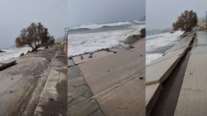 "Θύμα" της κακοκαιρίας και η Λήμνος: Υποχώρησε το οδόστρωμα στην παραλιακή οδό Αγίου Ιωάννη Κάσπακα [βίντεο]