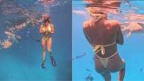 Η κορυφαία τενίστρια στον κόσμο, Αρίνα Σαμπαλένκα κολυμπά μαζί με καρχαρίες - Το κίτρινο μπικίνι [βίντεο]