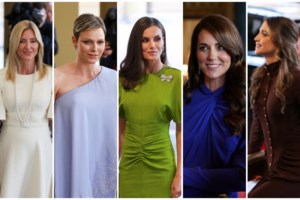 Καστανή, αγέλαστη και με θεϊκά φορέματα: Τα δύο look της Σαρλίν του Μονακό και η κακή διάθεση - εικόνα 13