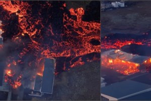 Ισλανδία: Απόκοσμες εικόνες με ποτάμια φλεγόμενης λάβας μετά τη νέα έκρηξη του ηφαιστείου στη χερσόνησο Ρέικιανες - εικόνα 5