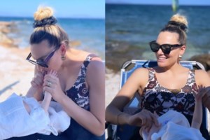 Iωάννα Μαλέσκου: Η φωτογραφία από την ημέρα που η κόρη της έγινε ενός μήνα - Η τρυφερή αγκαλιά και το φιλί