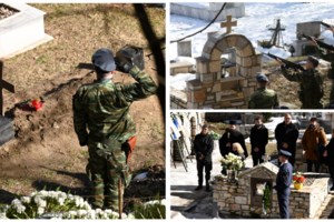 Κηδεία σμηναγού Τσιτλακίδη: Η στιγμή που καταρρέει πάνω από τον τάφο η σύντροφός του, Μαρία [Εικόνες] - εικόνα 6