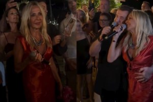 Η Δήμητρα Κούστα με δαντελένιο φόρεμα σε κοσμικό γάμο με τη μεγάλη κόρη της στην αγκαλιά του μπαμπά της - εικόνα 3