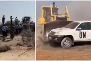 Βίντεο ντοκουμέντο: Οι Τουρκοκύπριοι χτυπούν με μπουνιές και κλωτσιές τους άνδρες του ΟΗΕ - Καρέ καρέ το άγριο ξύλο - εικόνα 2