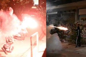 Μάχη για τη ζωή του δίνει άντρας των ΜΑΤ - Του καρφώθηκε στον μηρό φωτοβολίδα σε επεισόδια στο Ρέντη [Βίντεο] - εικόνα 6