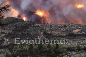 Φωτιά στην Εύβοια: Εφιάλτης με 30χλμ ανεξέλεγκτο πύρινο μέτωπο - Κάηκαν σπίτια - Οι φλόγες έξω από τη Μονή Οσίου Δαυίδ