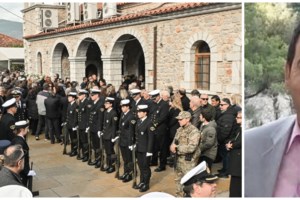 Αστρος: Η χήρα του λιμενικού αγκάλιαζε το φέρετρο στην κηδεία - Η Βουλή "υιοθετεί" το 8χρονο παιδί