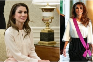 Βασίλισσα Ράνια της Ιορδανίας: Κομψή με κόκκινο σατέν στο νέο πορτρέτο