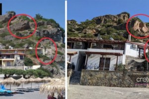 Τραγωδία στην Κρήτη: Η συγκλονιστική στιγμή που μεταφέρουν τη 47χρονη νεκρή μετά την πτώση βράχου [βίντεο]