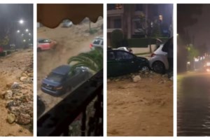 Κακοκαιρία: Τουλάχιστον τρεις εγκλωβισμένοι στη Βάρη, δύο σε αυτοκίνητα, μία γυναίκα πάνω σε δέντρο