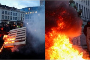 Πώς 1.300 τρακτέρ έφτασαν στην καρδιά των Βρυξελλών - Φωτιές, πέτρες και... οργή έξω από το ευρωπαϊκό κοινοβούλιο - εικόνα 11