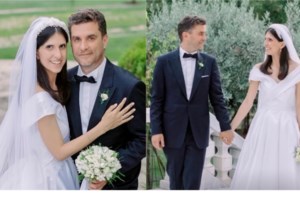 Εφοπλιστικός γάμος - βάπτιση στην Κεφαλονιά: Το σατέν ντραπέ νυφικό, το total white και ο boho στολισμός