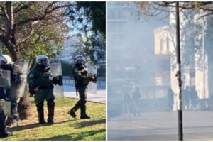 Θεσσαλονίκη: Νέα επεισόδια έξω από το ΑΠΘ μεταξύ κουκουλοφόρων και ΜΑΤ - Χημικά και μολότοφ