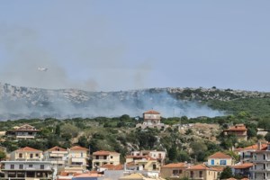 Ανεξέλεγκτη η φωτιά στις Βολίμες Ζακύνθου - Επί τόπου ο Γ.Γ. Πολιτικής Προστασίας και ο Αρχηγός της Πυροσβεστικής [βίντεο]