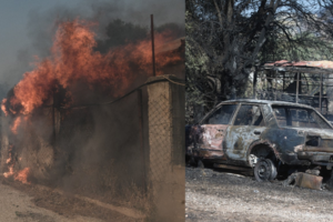 Φωτιά στην Ανάβυσσο: Η πυροσβέστρια που έδωσε μάχη με τις φλόγες και καθήλωσε το διαδίκτυο [εικόνες]