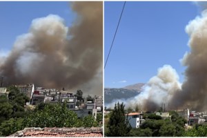 Φωτιά σε διαμέρισμα στη Νίκαια: Επιτόπου ισχυρές δυνάμεις της πυροσβεστικής και ειδικό βραχιονοφόρο όχημα