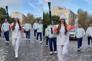 Ράνια Τζίμα: Λαμπαδηδρόμος της Ολυμπιακής Φλόγας - Μαζί με την 9χρονη κόρη της [εικόνες - βίντεο] - εικόνα 4