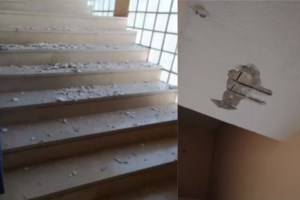 Λύκειο στην Καλαμάτα: Επεσαν σοβάδες πάνω σε θρανία, μόλις είχε χτυπήσει διάλειμμα [Βίντεο]