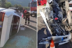 Αυτοκίνητο έπεσε σε στάση λεωφορείου στην Κατεχάκη – Τραυματίστηκε ο οδηγός