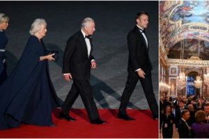 Ο Χιου Γκραντ στο royal dinner με τη σύζυγό του: Το απίθανο φόρεμα με τις πέρλες στην πλάτη της κυρίας Γκραντ - εικόνα 8