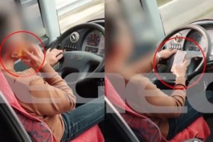 Λεωφορείο προσέκρουσε σε φανάρι στη Λ. Μεσογείων: Ο οδηγός έχασε τον έλεγχο [βίντεο]