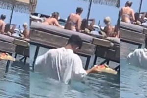 Ρόδος: Παρέμβαση εισαγγελέα για τον "κολυμβητή" εργαζόμενο που σέρβιρε μέσα στη θάλασσα - εικόνα 2