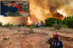 Φωτιά στη Δυτική Αττική: Ολονύχτια μάχη μετά την τραγωδία με τα ελικόπτερα - Μήνυμα του 112 με εντολή εκκένωσης προς Μέγαρα - εικόνα 4
