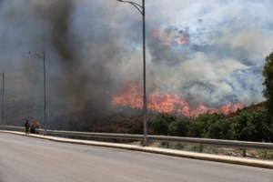 Φωτιά σε δασική έκταση στη Δράμα: Επιχειρούν εννέα εναέρια μέσα