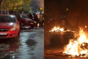 Επεισόδια στο Φάληρο: Μολότοφ και δακρυγόνα πριν το ματς Ολυμπιακός - Παναθηναϊκός - Κάηκαν αυτοκίνητα [Βίντεο]