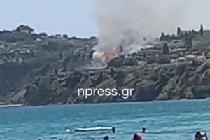 Μεγάλη πυρκαγιά στο Δερβενάκι στη Μαμουσιά Αιγίου - Πλησιάζει σπίτια [εικόνες] - εικόνα 4