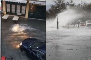 Η κακοκαιρία "Αθηνά" σαρώνει ακόμη την Κέρκυρα: Ποτάμια οι δρόμοι, πλημμύρισαν αυλές [εικόνες-βίντεο]