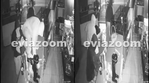 Βίντεο - ντοκουμέντο: Kαρέ - καρέ η εισβολή τριών διαρρηκτών σε καφετέρια στη Χαλκίδα