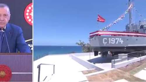 Προκλητικός Ερντογάν στα Κατεχόμενα: Eγκαινίασε ως μουσείο τουρκικό αποβατικό της εισβολής του ΄74 κάνοντας τον σκηνοθέτη