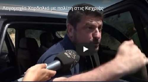 Φωτιά στις Κεχριές: Ηλικιωμένος χτύπησε το αυτοκίνητο του Νίκου Χαρδαλιά φωνάζοντας &quot;αίσχος&quot;