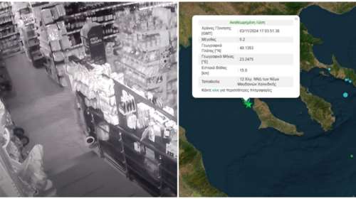 Σεισμός στη Χαλκιδική: Βίντεο-ντοκουμέντο από τη στιγμή που χτύπησε ο &quot;Εγκέλαδος&quot; - Έπεφταν τα ράφια σούπερ μάρκετ