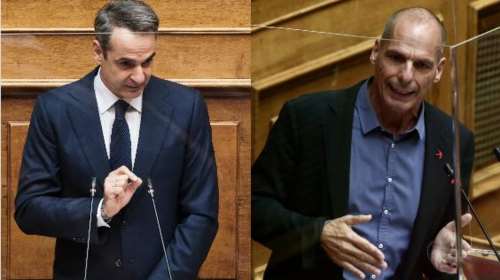 Βουλή: Η προσβλητική αναφορά Βαρουφάκη στον πρωθυπουργό και η &quot;τάπα&quot; Μητσοτάκη [Βίντεο]