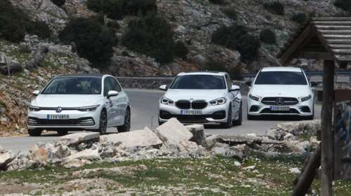 Συγκρίνουμε: BMW 118i Auto - Mercedes A200 7G-DCT - VW Golf 1.5 eTSI 150 DSG