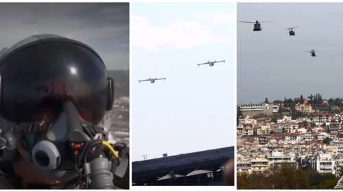 28η Οκτωβρίου: Η στιγμή που σκίζουν τους αιθέρες το F-16 και το θρυλικό Spitfire - Εικόνες από την παρέλαση στη Θεσσαλονίκη