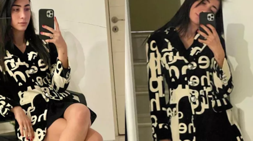 Η Χριστιάνα Μπέτα ανακυκλώνει τα ρούχα της Νατάσας Θεοδωρίδου: Φόρεσε το μακρύ ασπρόμαυρο blazer ως φόρεμα