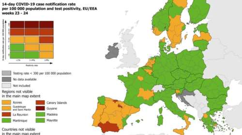 Χάρτες ECDC: &quot;Πράσινη&quot; η Ελλάδα εκτός από Αττική και Δυτική Μακεδονία