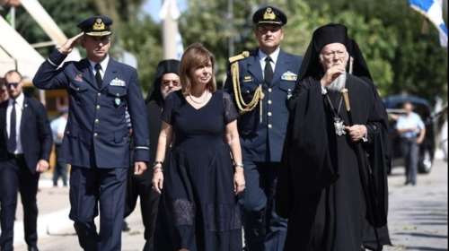 Επίτιμοι δημότες Ανδραβίδας – Κυλλήνης η Κατερίνα Σακελλαροπούλου και ο πατριάρχης Βαρθολομαίος