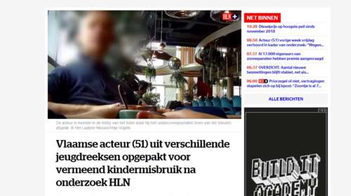 Βέλγιο: Συνελήφθη ηθοποιός για κακοποίηση ανηλίκων - Έχει εμφανιστεί σε παιδικά προγράμματα