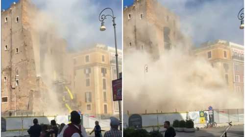 Συναγερμός στη Ρώμη: Η στιγμή που καταρρέει μεσαιωνικός πύργος 29 μέτρων κοντά στο Κολοσσαίο - Βίντεο