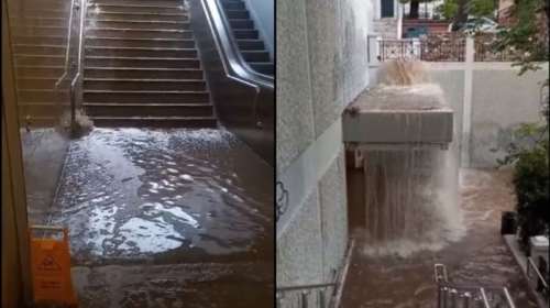 Κακοκαιρία Daniel: Κλειστός ο σταθμός Μετρό &quot;Ευαγγελισμός&quot; - Πλημμύρισε από την σφοδρή καταιγίδα