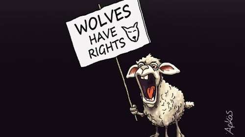 Αρκάς: Το σκίτσο όλο αιχμή για το πρόβατο και... τους λύκους