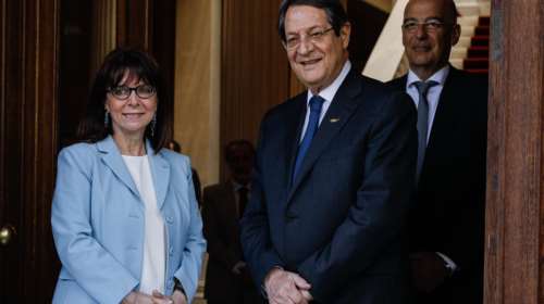 Συνάντηση Σακελλαροπούλου - Αναστασιάδη: Ελλάδα και Κύπρος μαζί, απέναντι στην τουρκική προκλητικότητα