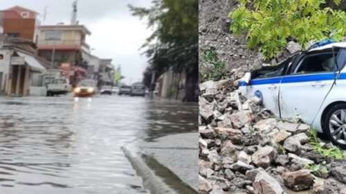 Η κακοκαιρία σάρωσε Ηλεία και Ναύπακτο: Απεγκλωβίστηκαν μαθητές - Καταπλακώθηκαν οχήματα της ΕΛΑΣ [Βίντεο-Εικόνες]