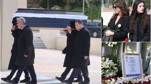 Συντετριμμένη η Βάνα Μπάρμπα στην κηδεία του Λάκη Ραπτάκη – Στο πλευρό της η 24χρονη κόρη της, Φαίδρα