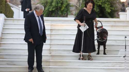 Προεδρικό Μέγαρο: Ο σκύλος που έκλεψε την παράσταση, στη δεξίωση για την αποκατάσταση της Δημοκρατίας